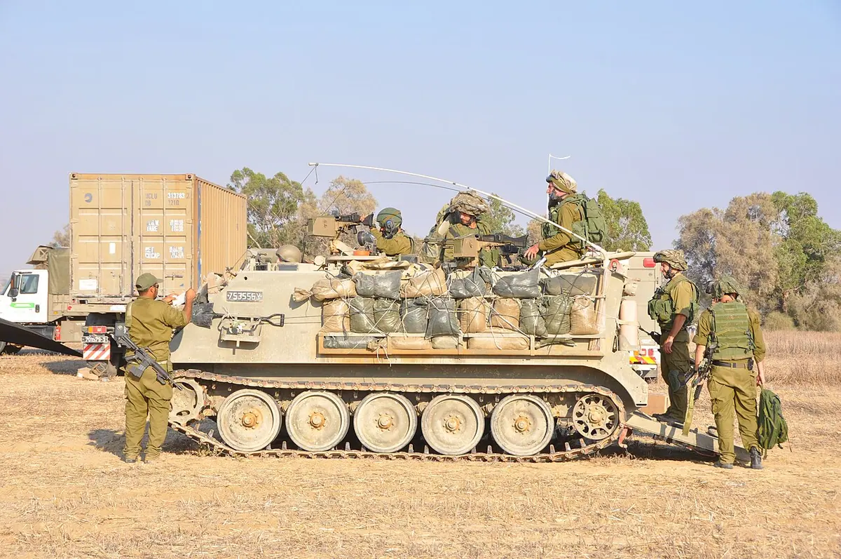 Armoured vehicles near the Gaza border. (Source: Israel Defense Forces)