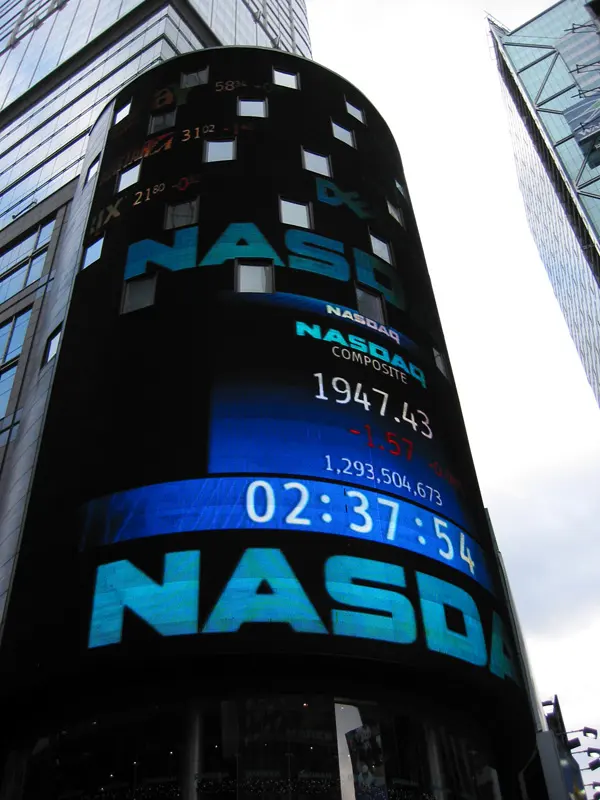 Nasdaq image over Times Square