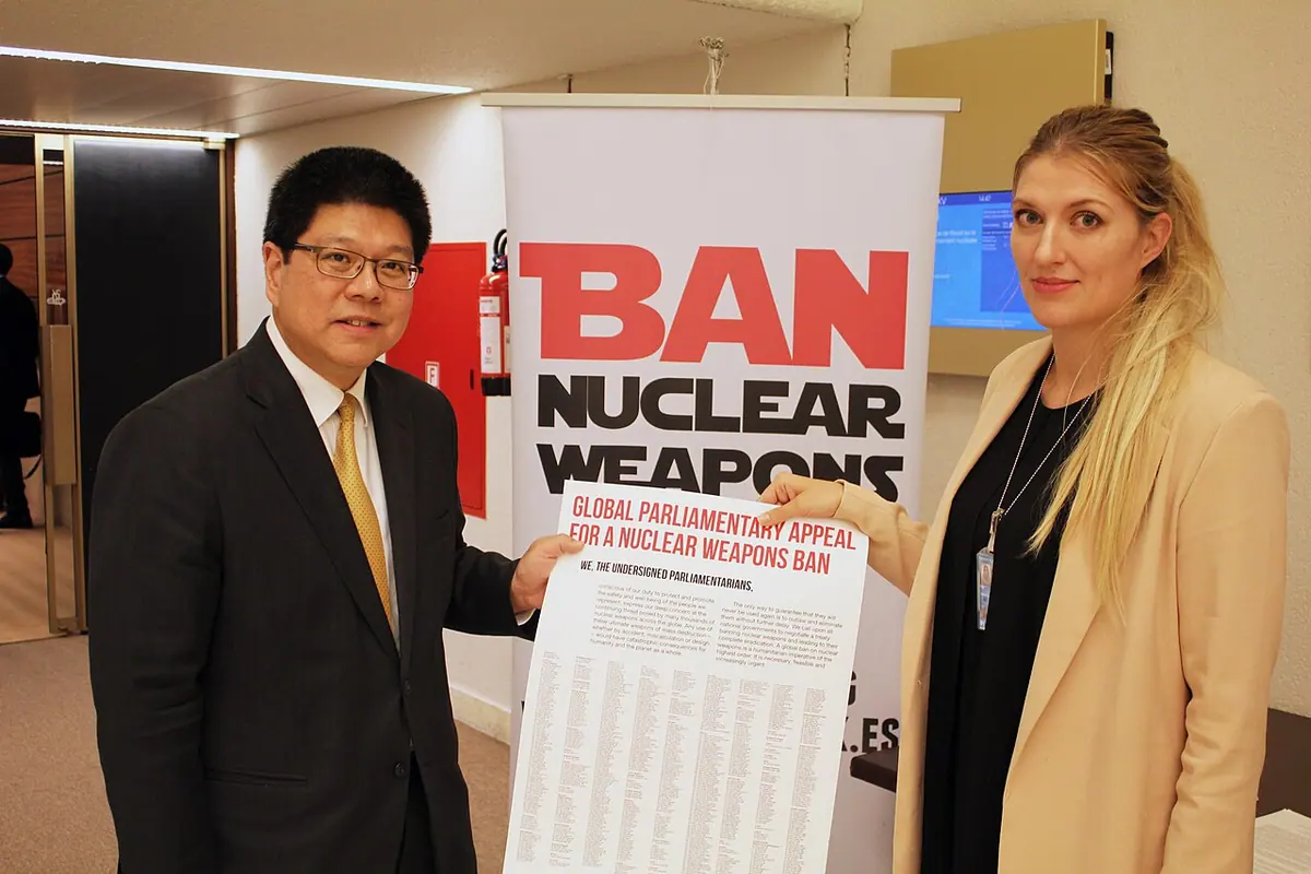 A global appeal for a nuclear-weapon-ban treaty; 2016. Image: ICAN Global Parliamentary Appeal.