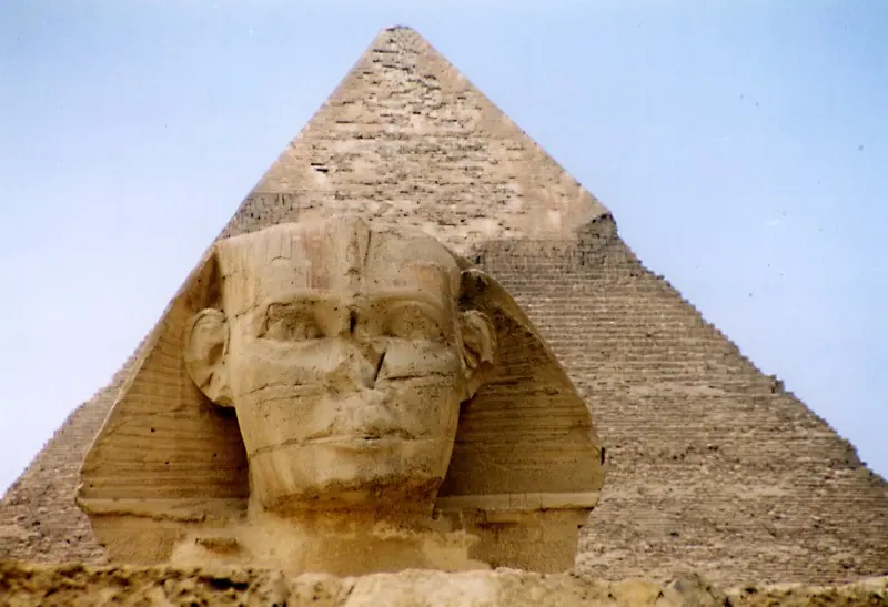 The Sphynx was said to guard the city of Thebes by killing anyone who couldn't answer a riddle.Image: Schreibkraft.