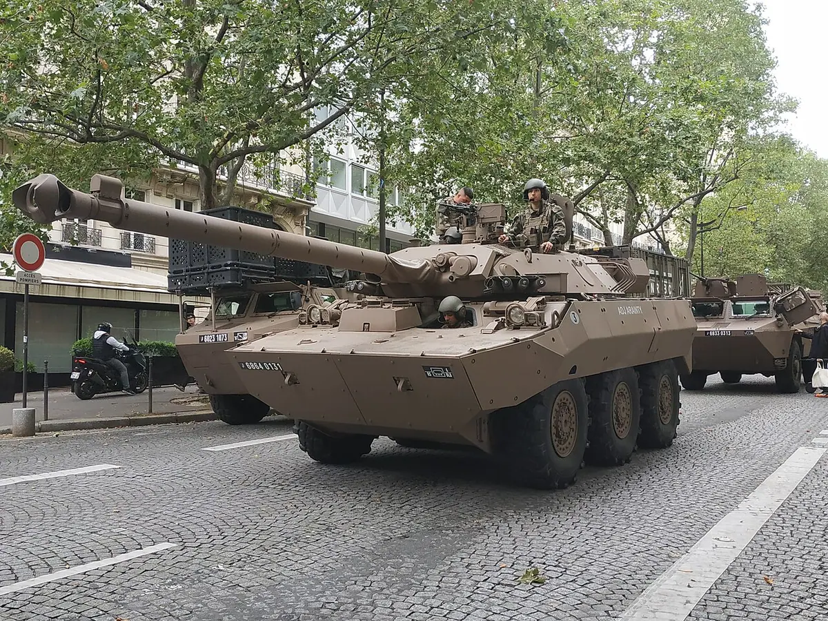 An AMX-10 RC during Bastille Day parades in Paris on July 14, 2021. Image: User:Kevin.B.