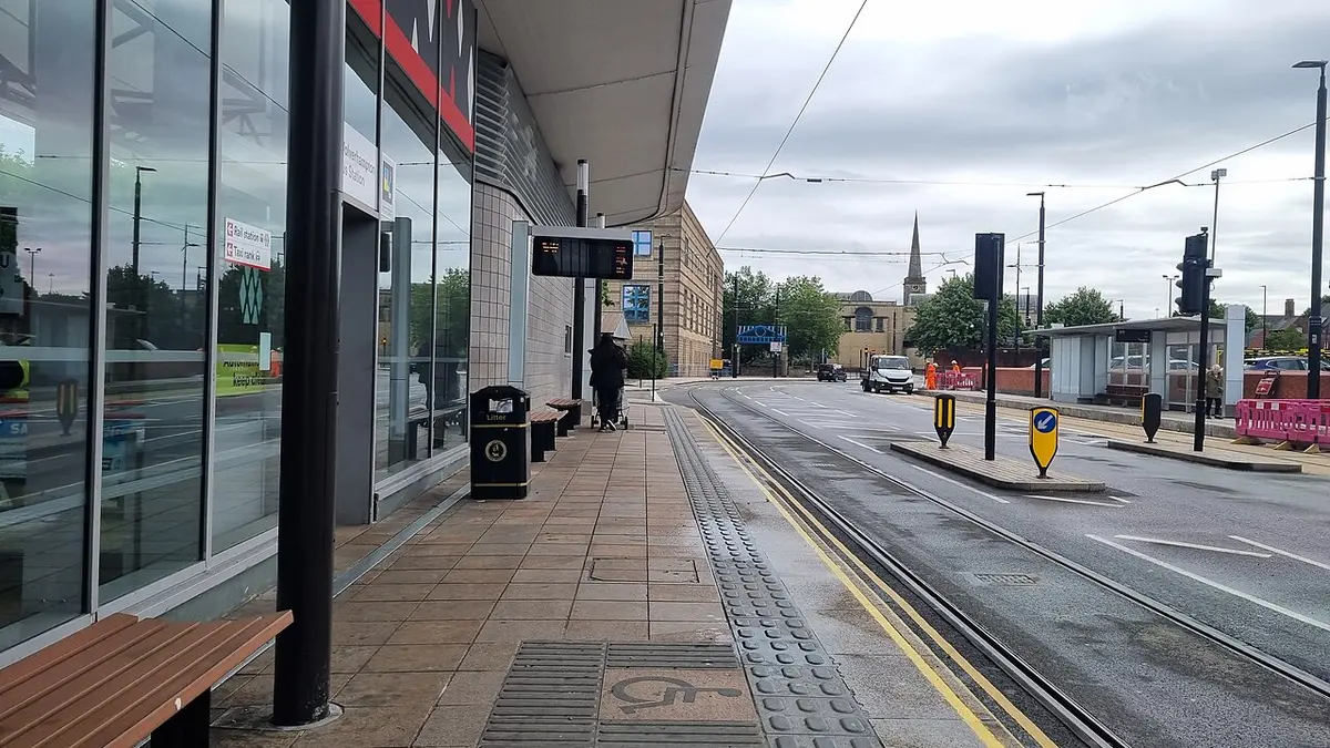 The Pipers Row tram stop under construction in July.Image: Caledonianl.