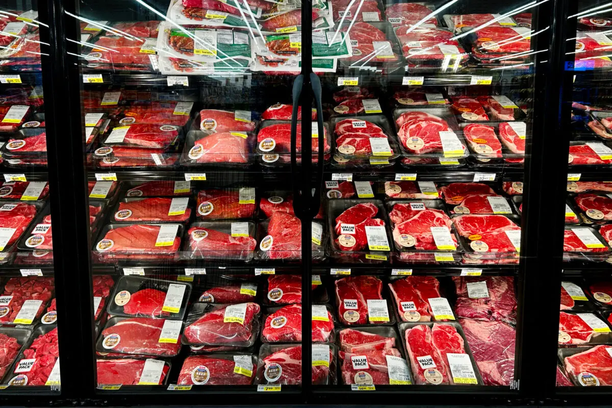 Beef is sold at a store in Annapolis, Maryland, on April 4, 2025. Photo by JIM WATSON/AFP via Getty Images via Sentient.