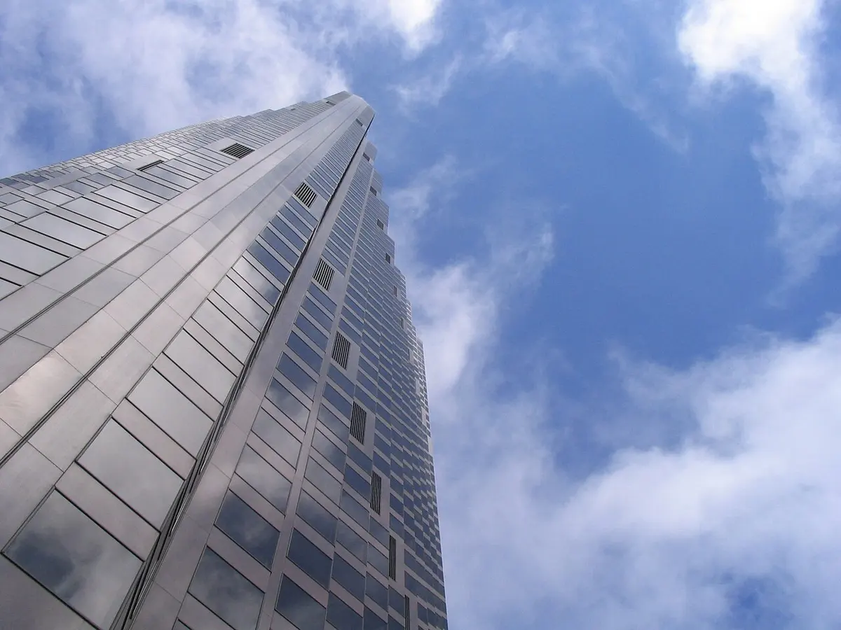 The Bank of America Center San Francisco from street level.