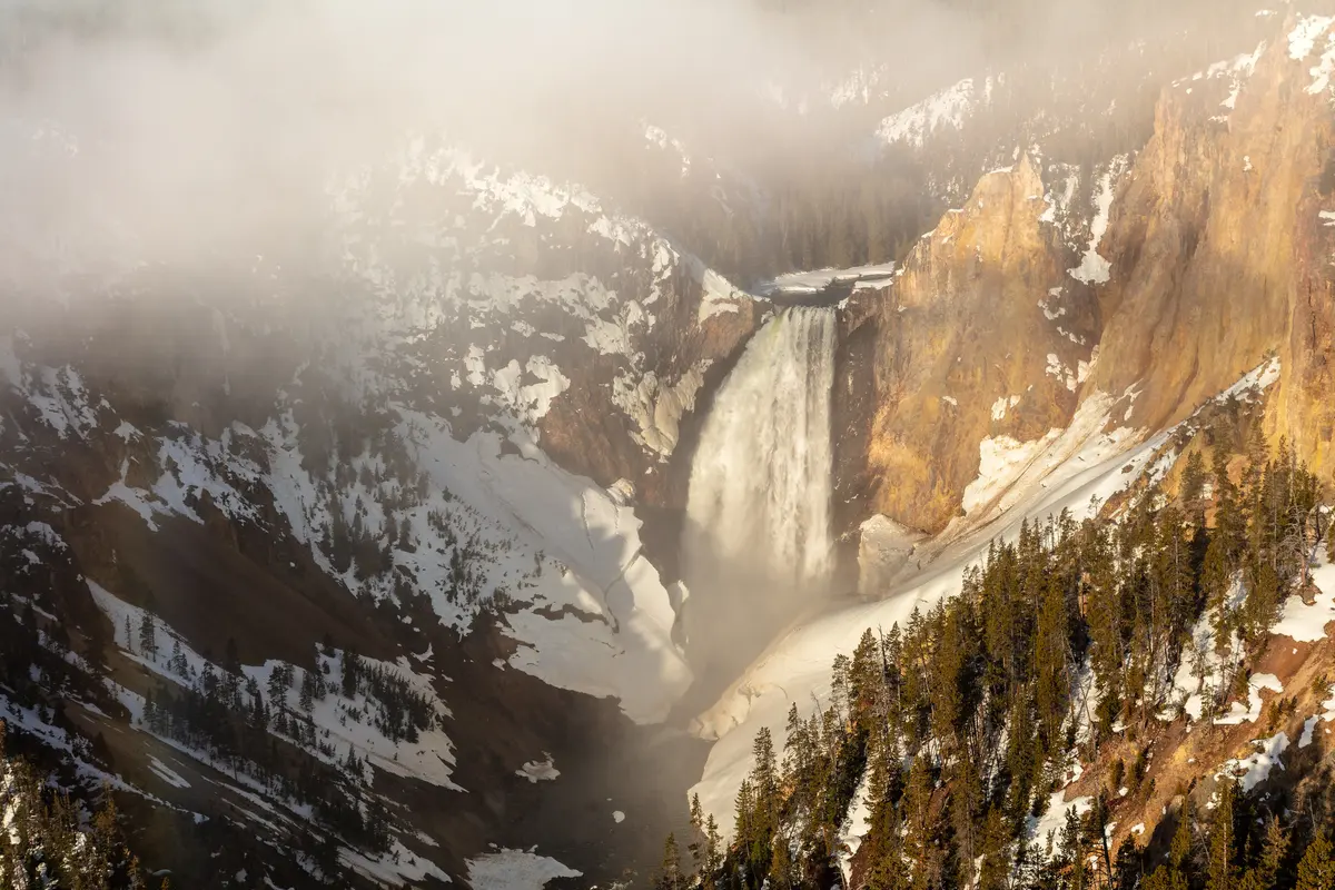 Lower Falls Opening Day 2018 from Artist Point NPS/Jacob W. Frank