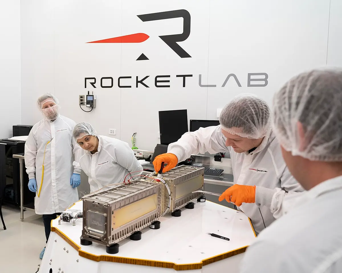 Technicians on April 26 preparing the CubeSats for encapsulation in the Electron. Image: NASA.