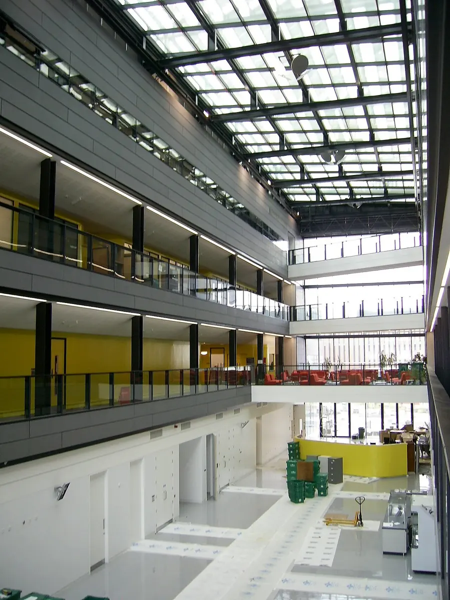 The atrium of the Alan Turing building Image: Bill Lionheart.