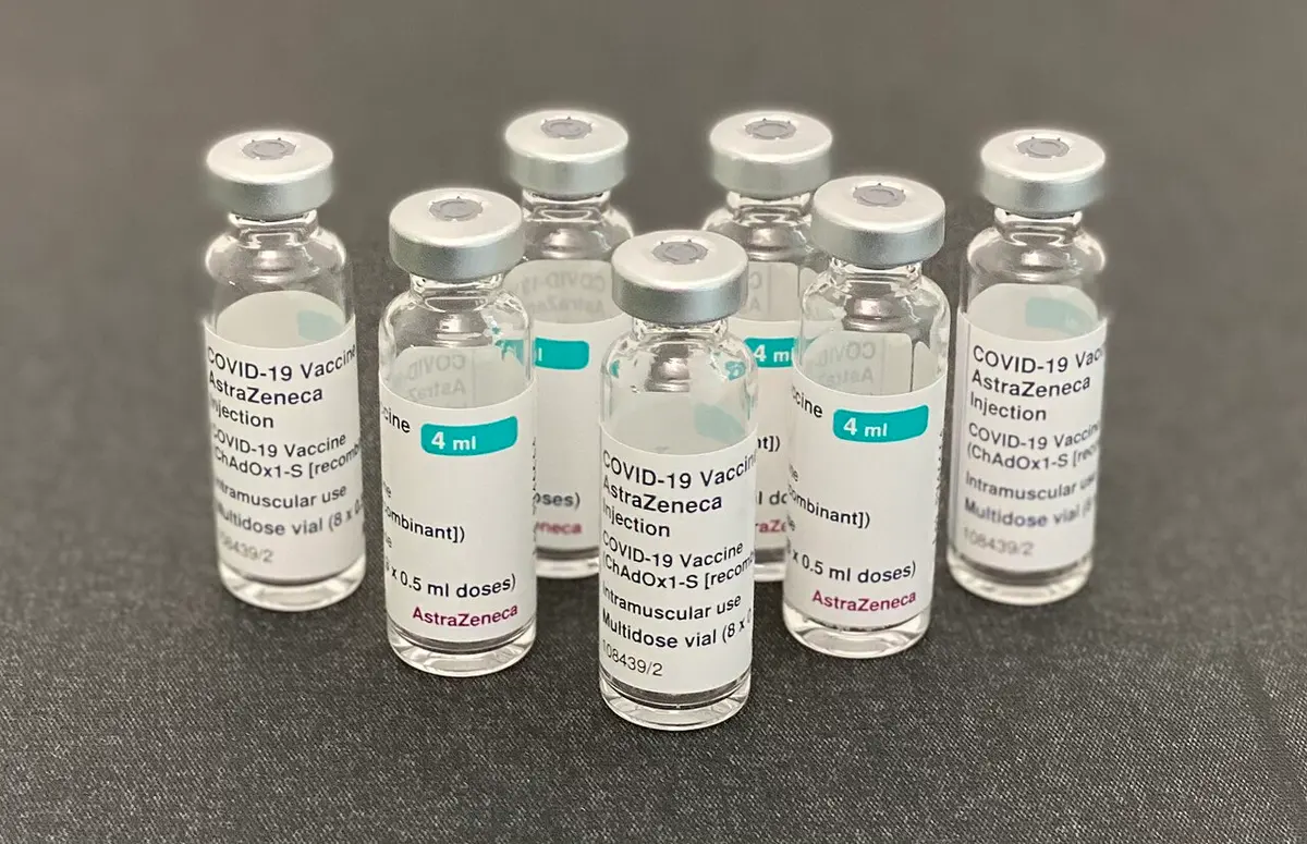 Vials of the COVID-19 vaccine with labels in English. (Image: WhispyHistory)