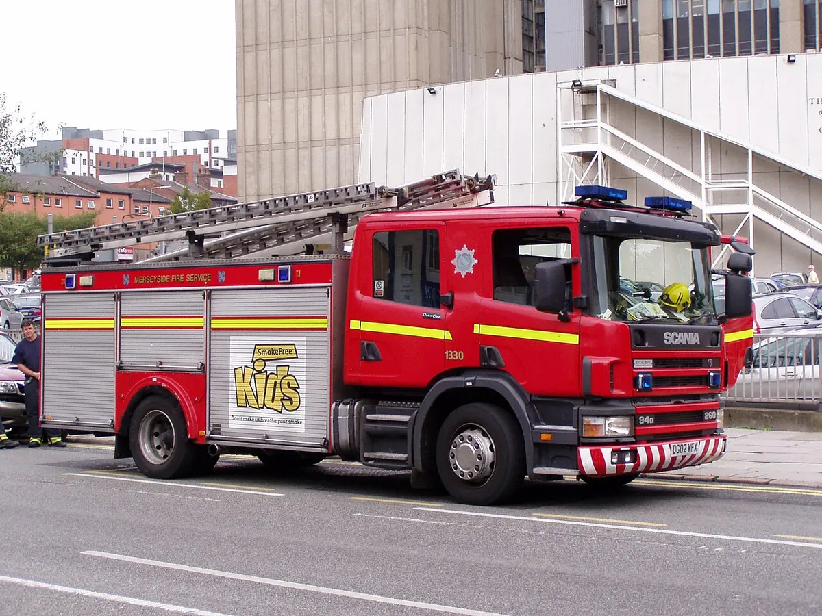 Merseyside Fire and Rescue Service vehicle.Image: John Bradley.