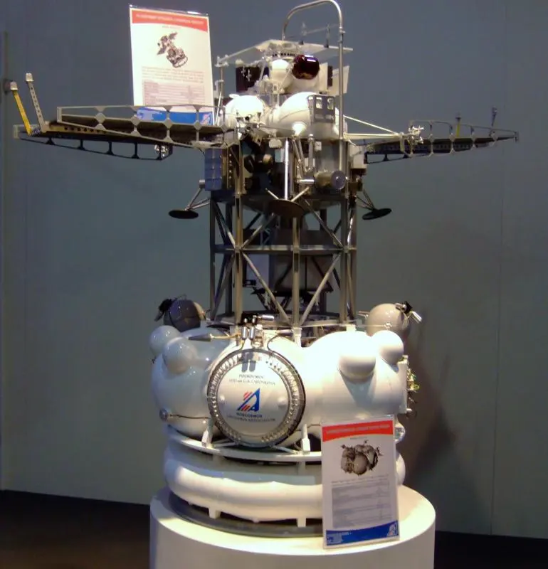 A model of Phobos-Grunt presented during CeBIT 2011. Image: MKonair.