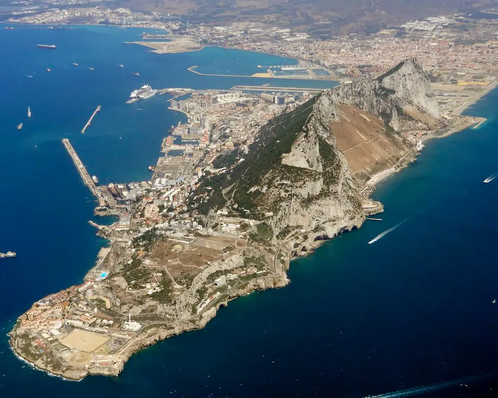 Gibraltar, seen from the air. From file. Image: Steve.