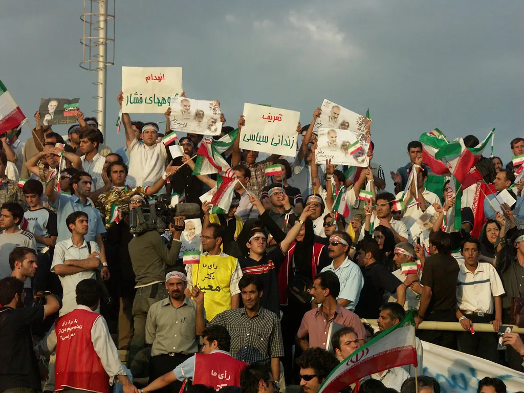 Iranians at a human rights demonstration (not the actual demonstration in the article)