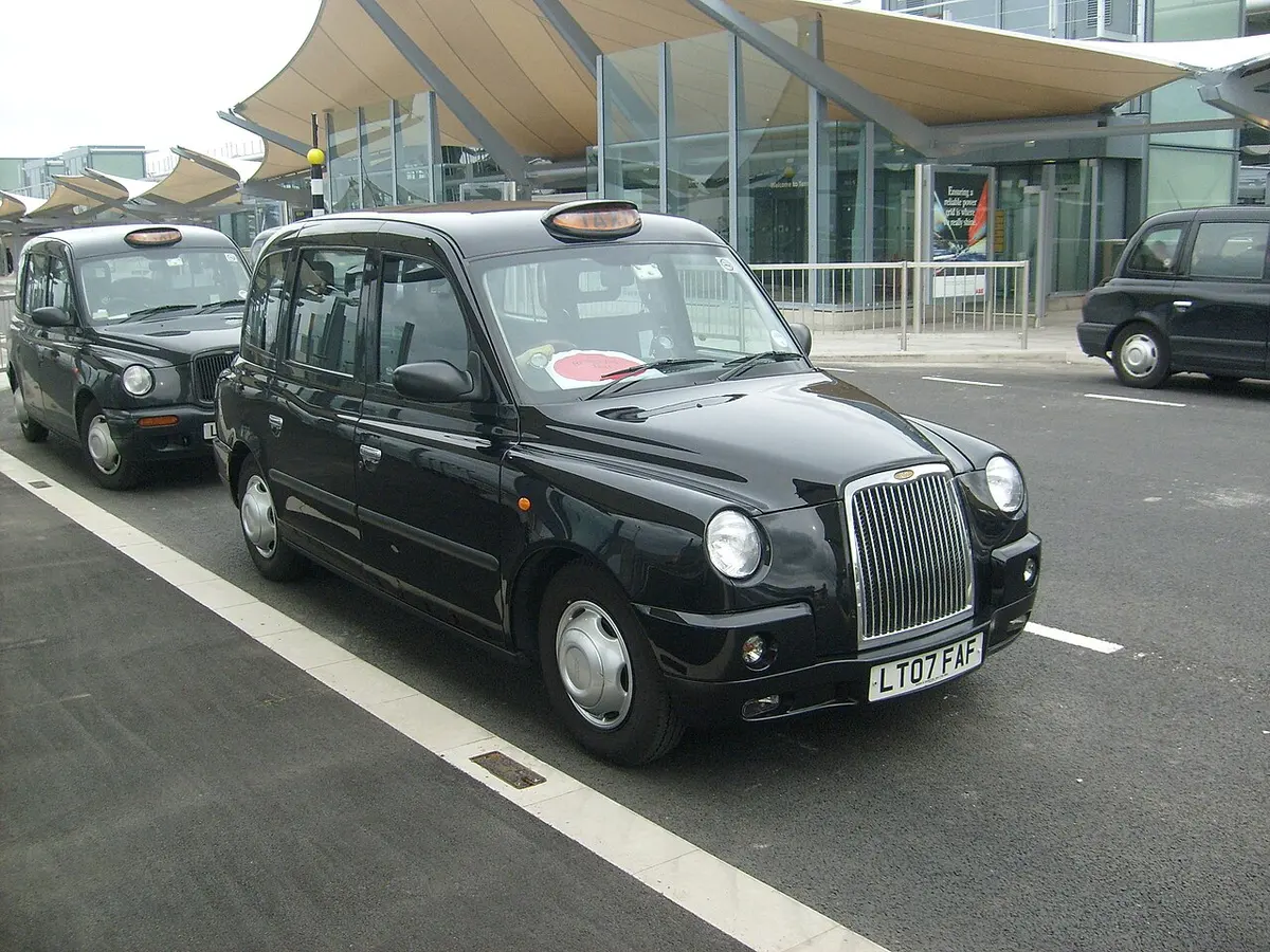 The King opted to be driven around in a London taxi.