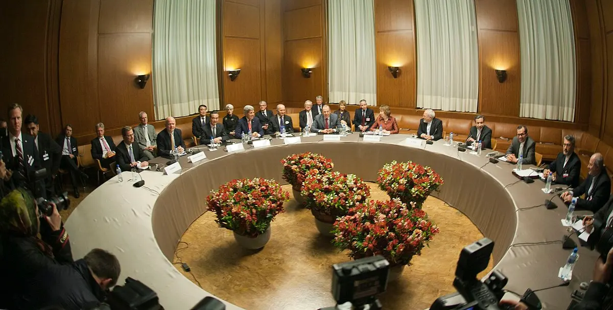 The negotiations in Geneva on Sunday. Image: US Department of State.