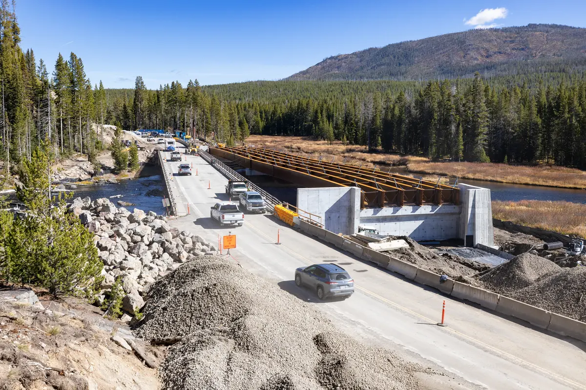 Lewis River Bridge replacement: girders and south abutment NPS / Jacob W. Frank