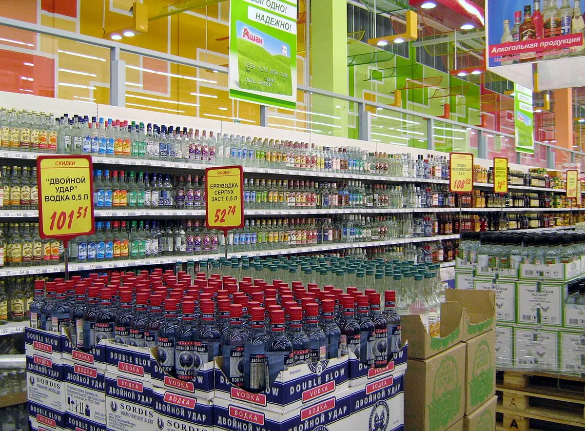 Vodka, seen here at a Russian supermarket. Image: Vladimir Menkov.