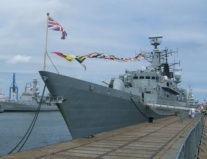 HMS Cornwall at Zeebrugge in 2006.