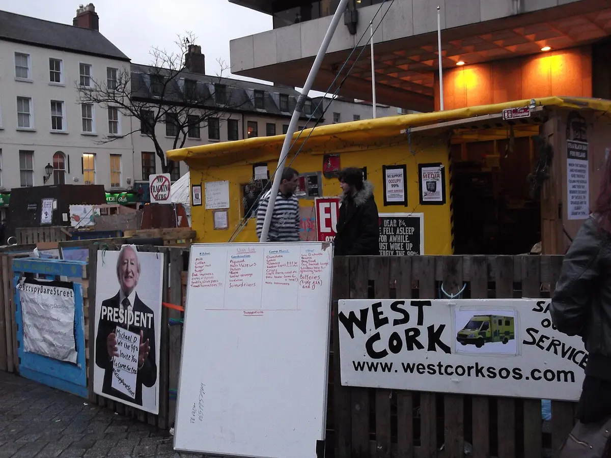 Occupiers on Dame Street last year. Image: Bartekfm.