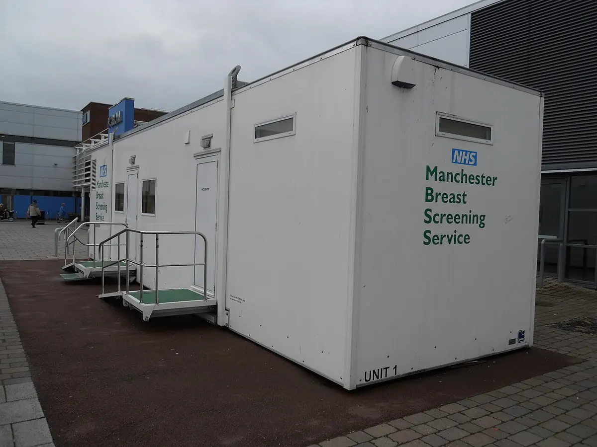 An NHS breast screening mobile unit in Manchester on June 25, 2011. Analysis by Macmillan Cancer Support Wednesday indicated that at present rates, the NHS cancer treatment backlog in England wouldn't be cleared until September 2027. Image: Mikey.