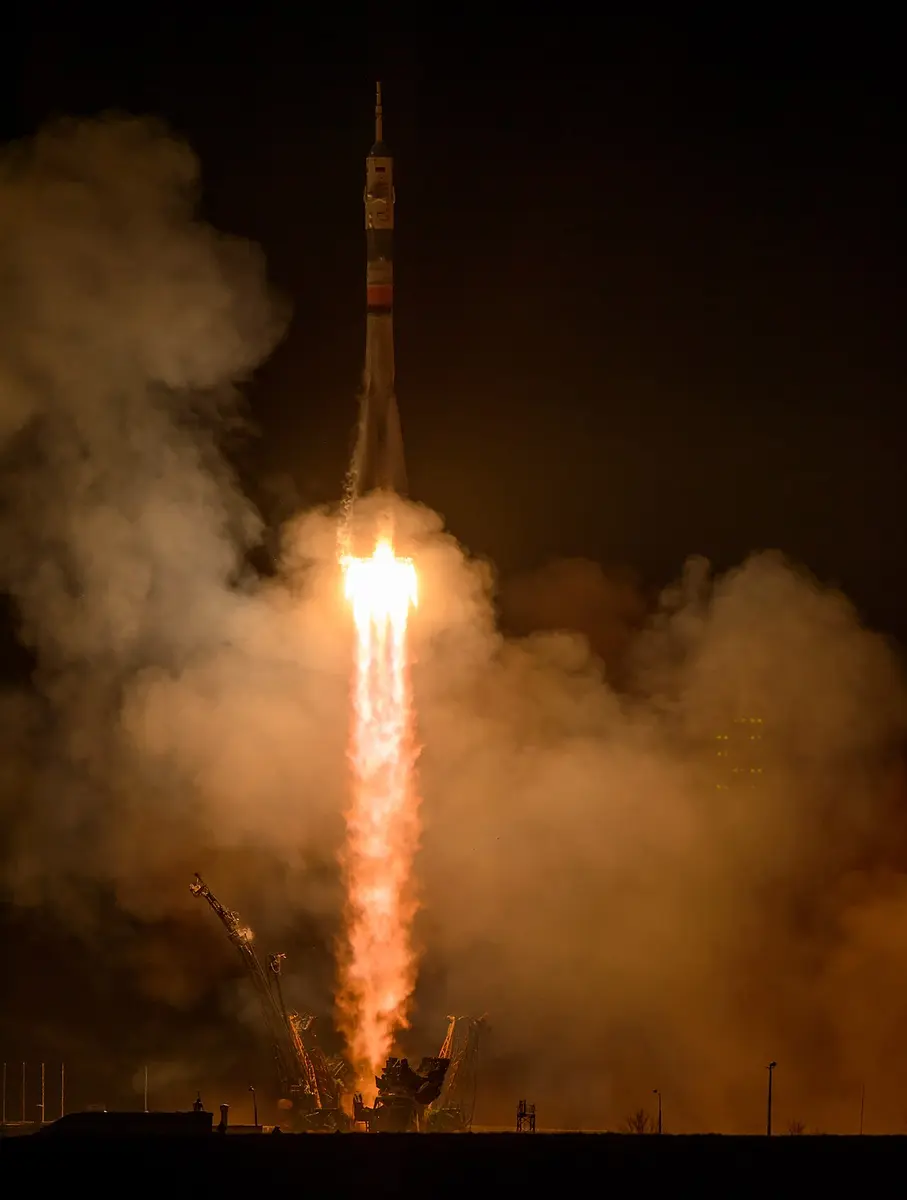 Soyuz TMA-12M launches from Kazakhstan to the International Space Station. Image: NASA/Bill Ingalls.