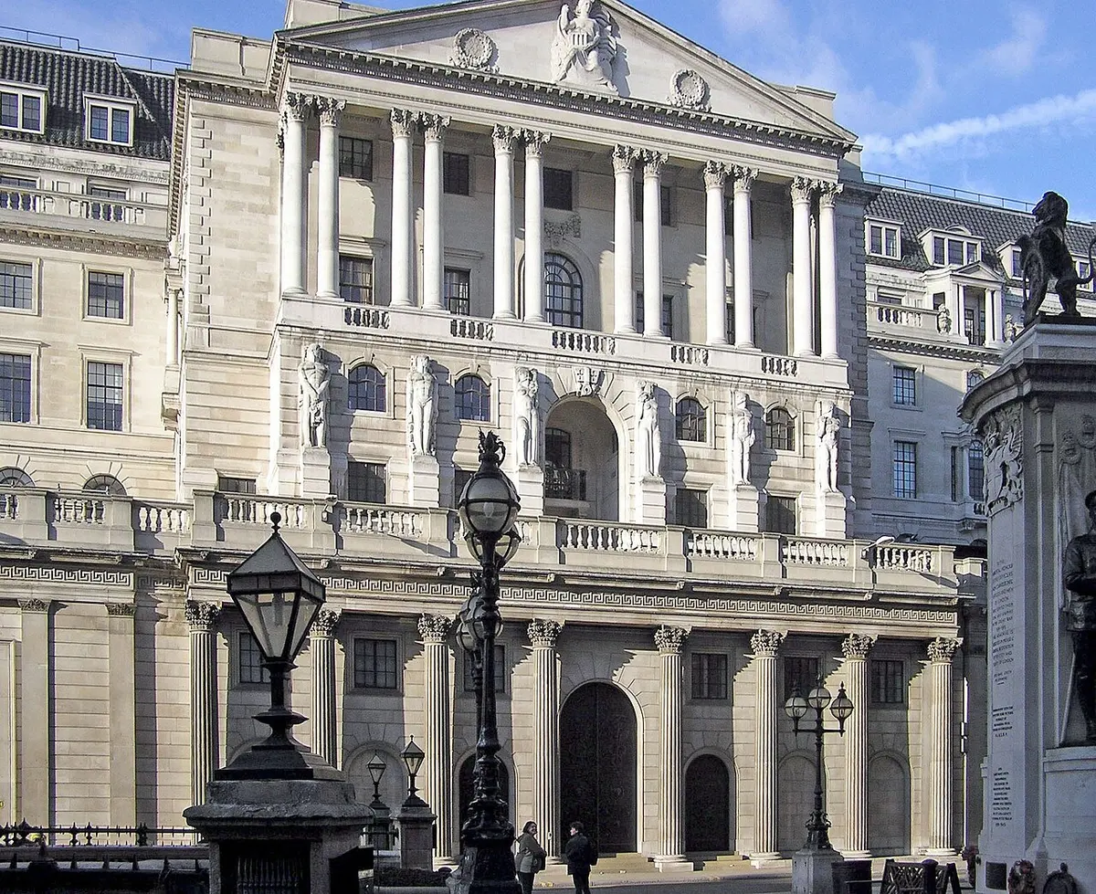 The Bank of England in Threadneedle Street, London. Image: Adrian Pingstone.