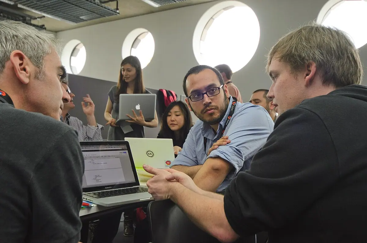 Developers and designers working together on projects at Mozilla Festival. Image: Mozilla in Europe.