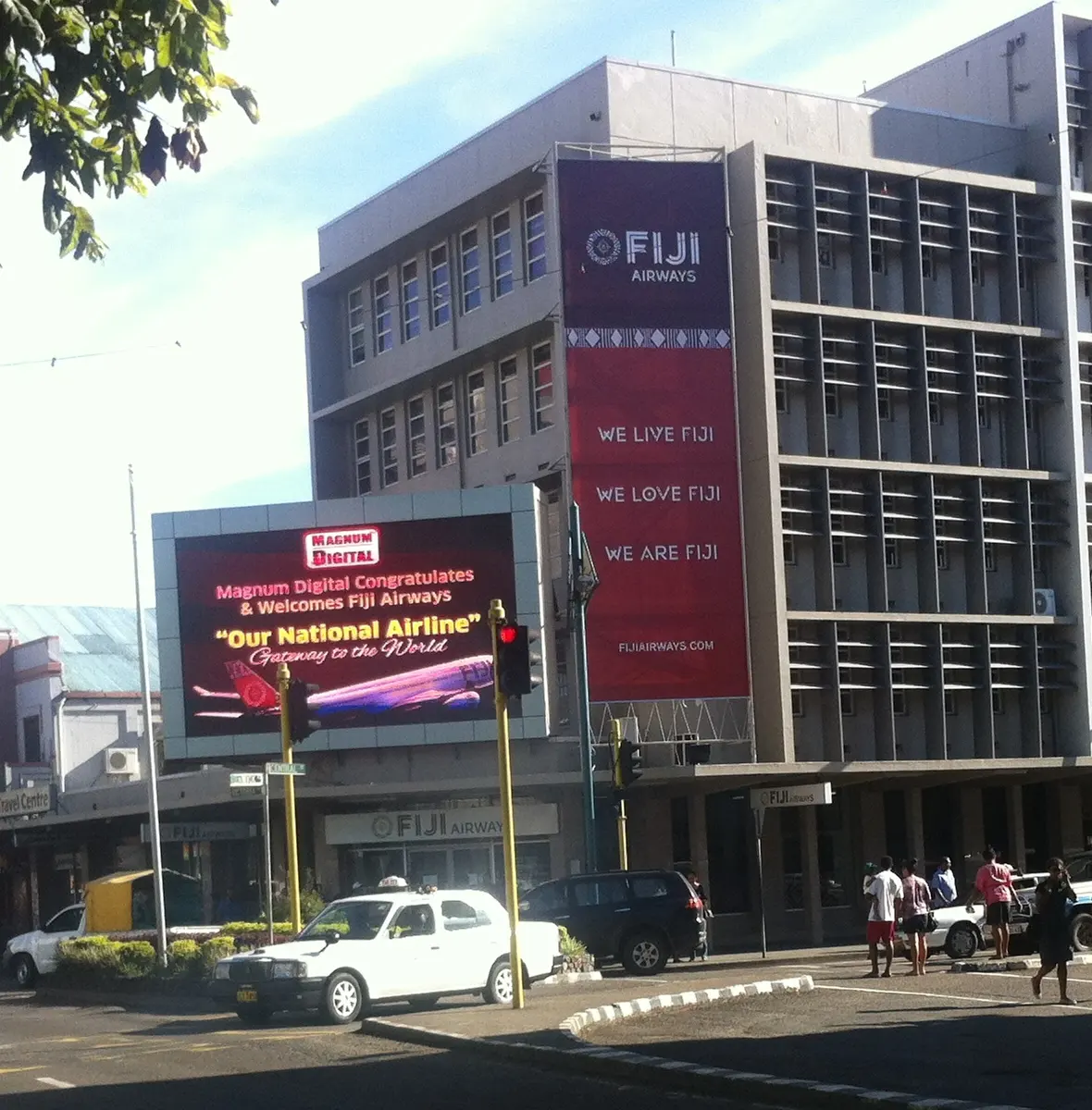 Fiji Airways' Suva office featuring the new branding