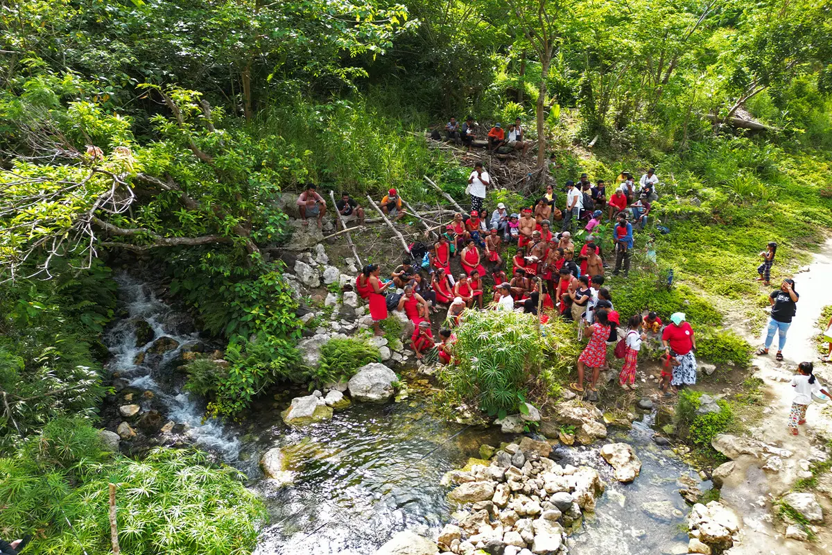 Members of the Dumagat-Remontados Indigenous group from Rizal and Quezon provinces gather in a spring along Tinipak River for their annual ritual.