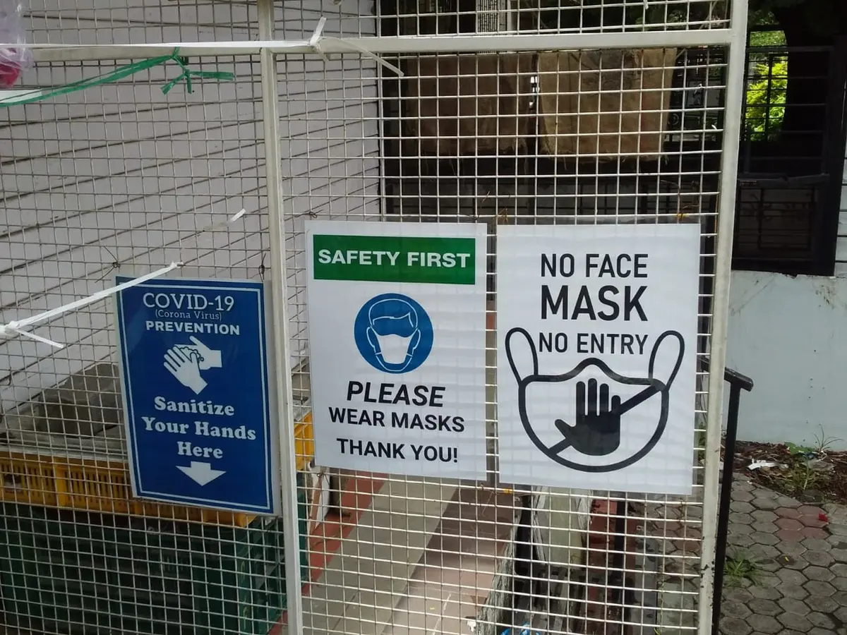 Precautionary measures posters in Pune, Maharashtra July 8, 2020 Image: User:ज्ञानदा गद्रे-फडके.