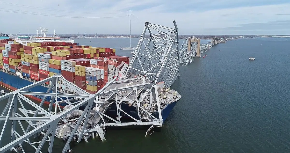 Francis Scott Key Bridge collapsed onto MV Dali Image: NTSBgov.