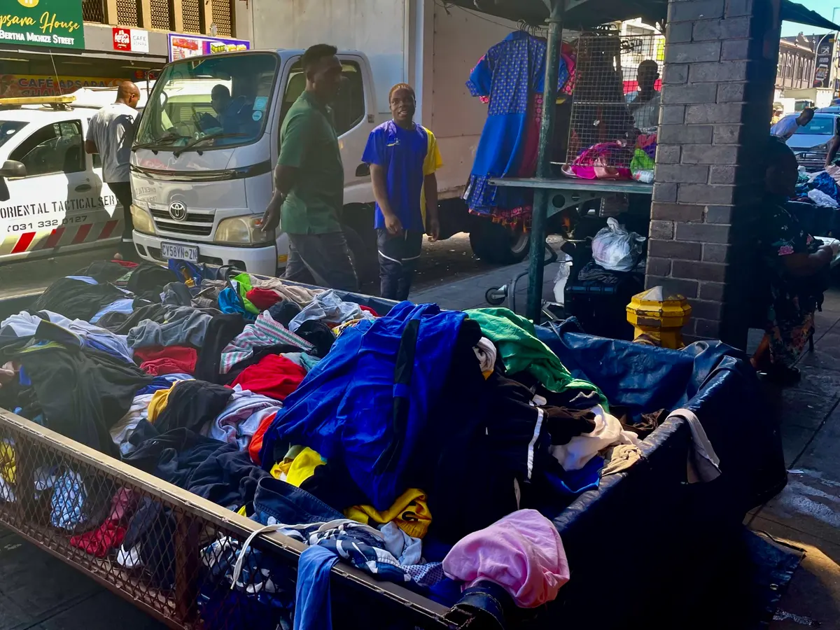 Second hand clothes old on Victoria Street. Photo: Joseph Bracken.