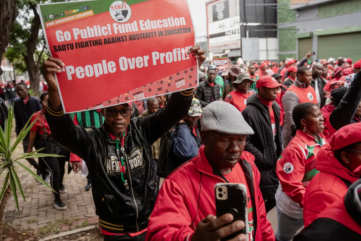 Some of the issues highlighted by marchers included poor infrastructure like toilets, dilapidated classrooms and not having a library.