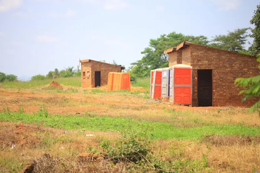 The Department of Education has rented seven temporary toilets but they are not kept clean.