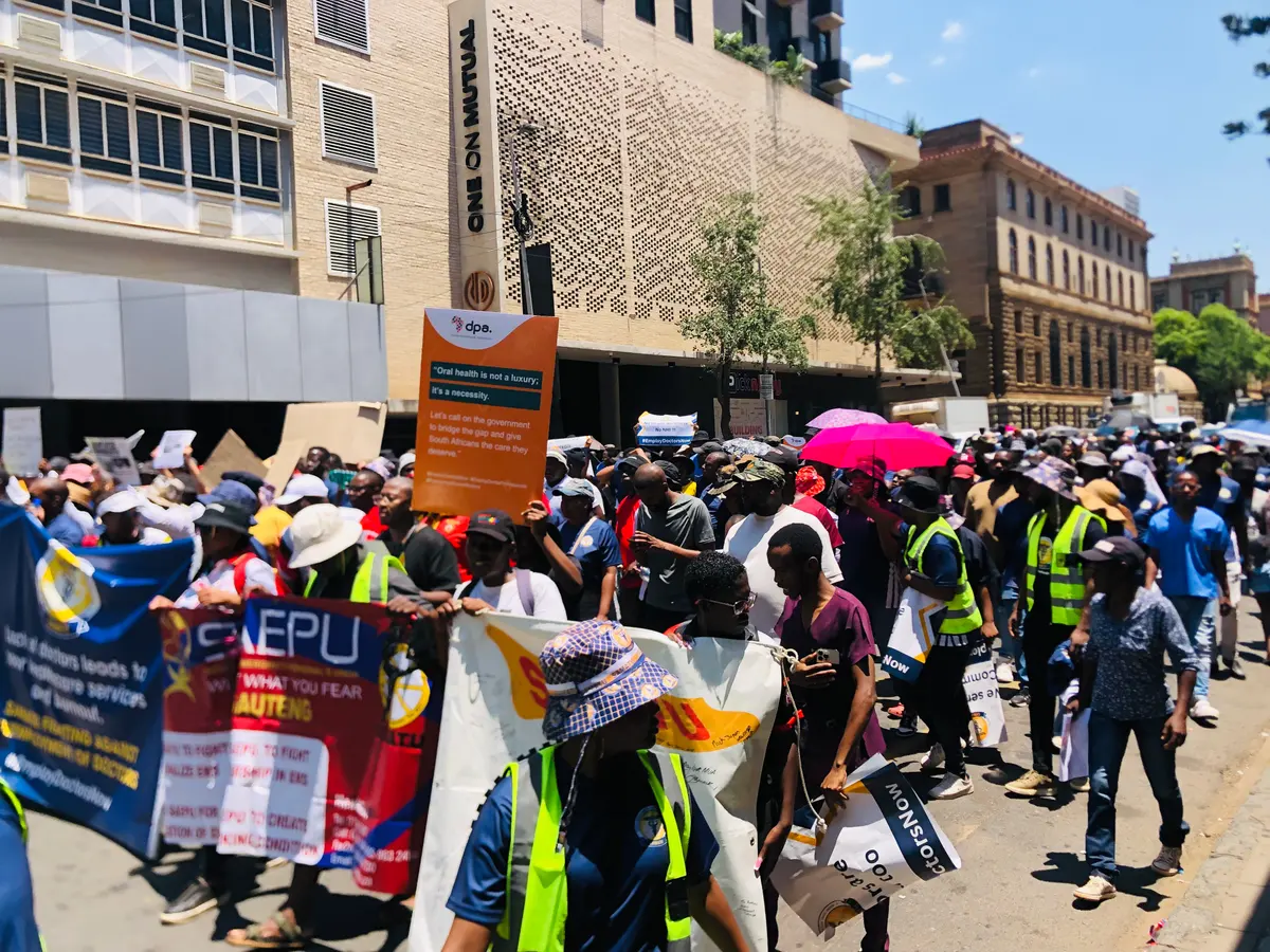About 150 people marched through Pretoria’s city centre on Friday afternoon.