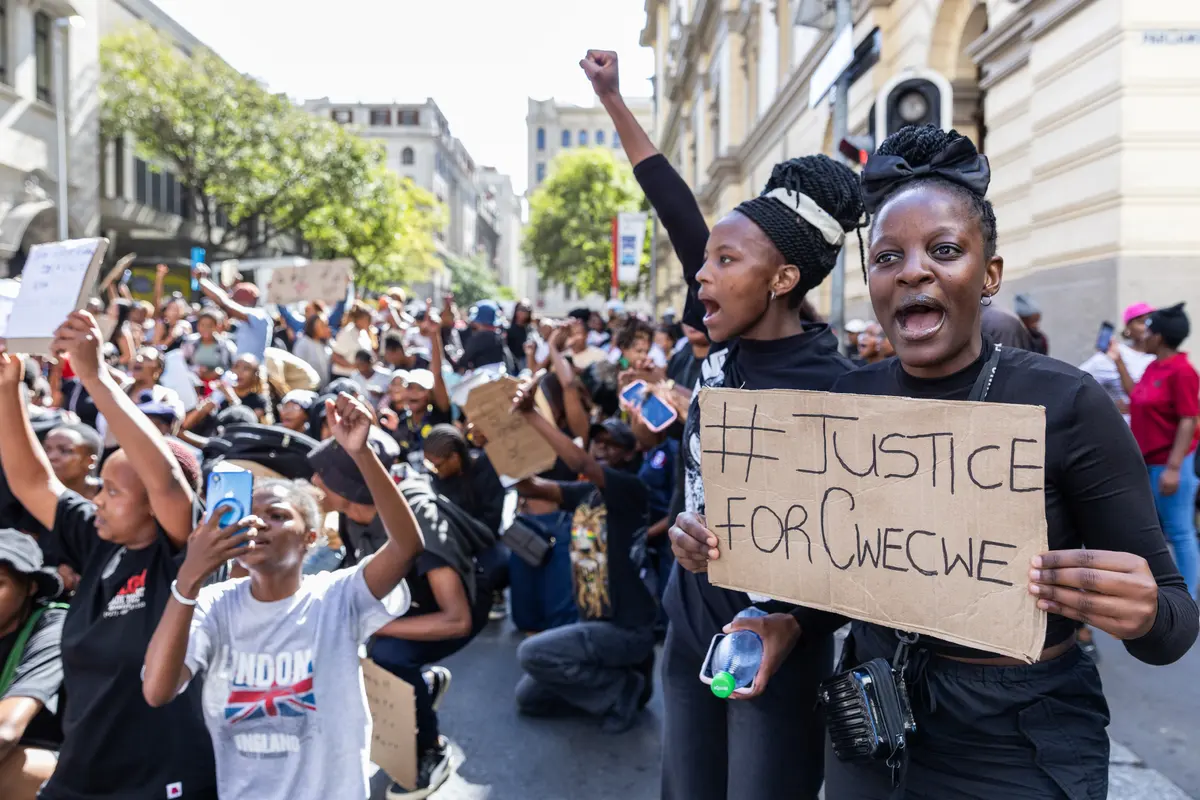 Hundreds marched in Cape Town to call for justice for a seven-year-old child raped in the Eastern Cape in October last year. Photo: Ashraf Hendricks