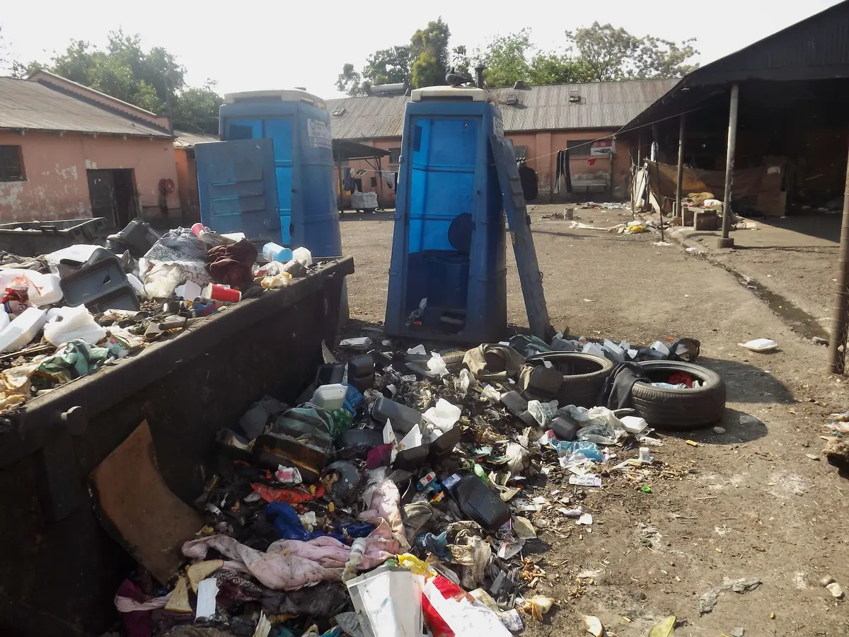 Piles of uncollected refuse and broken toilets at 2 Struben Street shelter. Photos: Warren Mabona